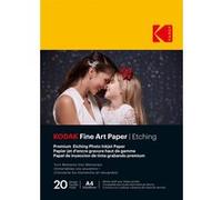 KODAK Fine Art Paper - Papier Photo Haut de Gamme Texture, Pack de 20 feuilles, Format A4 (21 x 29.7 cm), Finition Mate Effet Gravure, 210 gsm, Compatible Toute Imprimante Jet d'Encre G