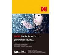 Papier photo instantané Kodak 9891093 - 50 feuilles de papier photo 230g/m², mat, Format A6 (10x15cm), Impression Jet d'encre effet lisse