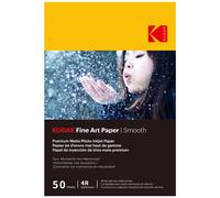 KODAK Fine Art Paper - Papier Photo Mat, Pack de 50 Feuilles, 180g/m², Format A6 (10x15cm), Impression Jet d'Encre Effet Lisse, Qualité Supérieure pour Vos Souvenirs