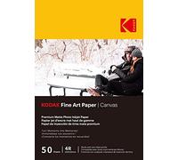 KODAK Fine Art Paper - Papier Photo Mat, Pack de 50 Feuilles, 180g/m², Format A6 (10x15cm), Impression Jet d'Encre Effet Toile, Qualité Supérieure, Immortaliser vos Souvenirs