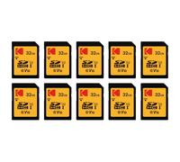 Kodak Lot de 10 Cartes Mémoire SDHC 32 Go Ultra High Speed - Classe 10 - Vitesse Élevée pour Photos et Vidéos HD