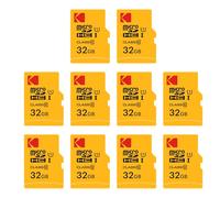 Kodak Lot de 10 Cartes microSDHC 32Go Classe 10 UHS-I U1 avec Adaptateur (10x 32 Go)
