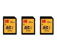 Kodak Lot de 3 Cartes Mémoire SDHC 32 Go Ultra High Speed - Classe 10 - Vitesse Rapide pour Photos et Vidéos HD