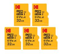 Kodak Lot de 5 Cartes Mémoire Micro SDXC 32 Go Premium - Classe 10 UHS-I - Haute Vitesse et Fiabilité pour Smartphones, Tablettes, Caméras et Consoles