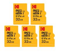 Kodak Lot de 5 Cartes Mémoire Micro SDXC 32 Go Premium - Classe 10 UHS-I - Haute Vitesse et Fiabilité pour Smartphones, Tablettes, Caméras et Consoles