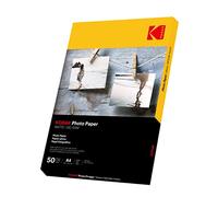 Kodak Lot de 50 feuilles de papier photo mat 180 g/m² - Format A4 - 210 mm x 297 mm - Pour imprimante à jet d'encre - Papier photo - Cartes photo - Séchage instantané - Étanche - Blanc