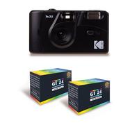 KODAK M35 - Appareil Photo Rechargeable 35mm, Objectif Grand Angle Fixe, Viseur Optique, Flash Intégré - Noir + 2 Pellicules GT24 Couleur compatible 24 Expositions