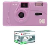 KODAK Pack M35 Argentique + Pellicule 100 ASA - Appareil Photo Kodak Rechargeable 35mm Purple, Objectif Grand Angle Fixe, Viseur optique , Flash Intégré + Pellicule APX 100, 36 poses