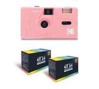 KODAK M35 - Appareil Photo Rechargeable 35mm, Objectif Grand Angle Fixe, Viseur Optique, Flash Intégré - Rose + 2 Pellicules GT24 Couleur compatible 24 Expositions