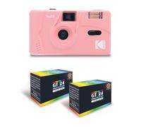 KODAK M35 - Appareil Photo Rechargeable 35mm, Objectif Grand Angle Fixe, Viseur Optique, Flash Intégré - Rose + 2 Pellicules GT24 Couleur Compatible 24 Expositions