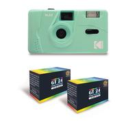 KODAK M35 - Appareil Photo Rechargeable 35mm, Objectif Grand Angle Fixe, Viseur Optique, Flash Intégré - Vert Menthe + 2 Pellicules GT24 35mm Couleur 24 Expositions