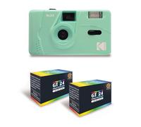 KODAK M35 - Appareil Photo Rechargeable 35mm, Objectif Grand Angle Fixe, Viseur Optique, Flash Intégré - Vert Menthe + 2 Pellicules GT24 35mm Couleur 24 Expositions