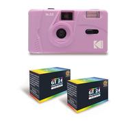 KODAK M35 - Appareil Photo Rechargeable 35mm, Objectif Grand Angle Fixe, Viseur Optique, Flash Intégré - Violet + 2 Pellicules GT24 Couleur Compatible 24 Expositions
