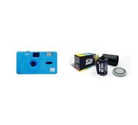 KODAK M35 DA00240 - Appareil Photo Rechargeable 35mm, Objectif Grand Angle Fixe, Viseur Optique, Flash Intégré, Pile AAA - Bleu + GT Photo Pellicule Photo Couleur Retro 35mm - 24 Photos