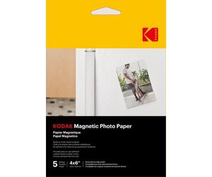 KODAK Magnetic Photo Paper - Papier Magnétique, Pack de 5 feuilles de Papier Photo, Format 10x15 cm, Compatible avec Imprimantes Jet d'Encre