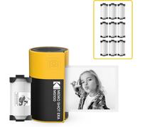 KODAK Memo Shot ERA MS100 Bundle - Imprimante Photo Autocollante + 9 Cartouches - Impression 2.7x1.8 , Bluetooth, Compatible iOS/Android, Impression en 25s, Appli KODAK Memo Incluse - Jaune
