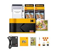 KODAK Mini 2 Era 4PASS Imprimante Photo Portable (5,3x8,6cm) (Jaune, Lot Accessoire avec 68 Feuilles (8 Feuilles initiales + Paquet de 60 Feuilles))