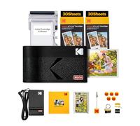 KODAK Mini 2 Era 4PASS Imprimante Photo Portable (5,3x8,6cm) (Noir, Imprimante Photo + Lot Accessoire avec 68 Feuilles)