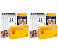 KODAK Mini 2 Retro Imprimante Photo Portable, 38 Feuilles, imprimante Bluetooth pour Smartphone iPhone et Android, Impressions Couleur instantanées, Sublimation 4PASS, Jaune 5,3 x 8,6 cm (Lot de 2)