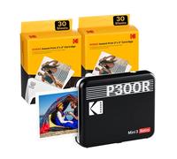 Kodak Mini 3 Retro 4PASS Imprimante Photo Portable (7,6x7,6cm) - Paquet avec 38 Feuilles, Noir