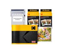 KODAK Mini 3ème cadeau de Noël 4 passes imprimante photo portable (7,6 x 7,6 cm) (photo portable + paquet de 60 feuilles jaunes)
