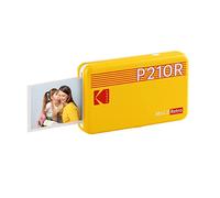 KODAK Mini Retro 2 P210 - Mini Imprimante Connectée, Photo format Carte de Crédit 5,3 x 8,6 cm - 2,1 x 3,4'', Bluetooth, Batterie Lithium, Sublimation Thermique 4Pass, 8 photos incluses - Jaune
