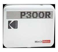 KODAK Mini Retro 2 P300 - Mini Imprimante Connectee (Photo format Carre 7,6 x 7,6 cm - 3 x 3'', Bluetooth, Batterie Lithium, Sublimation Thermique 4Pass, 8 photos incluses) Blanc Blanc G