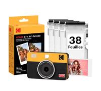 KODAK Mini Shot 2 Retro Appareil Instantané 5x7,6cm, 38 Feuilles, Jaune