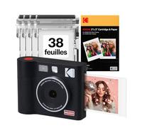 KODAK Mini Shot 3 Era Appareil Instantané 7,6x7,6cm, 38 Feuilles, Negra | Bluetooth, iPhone et Android, caméra 13 MP, aperçu avant impression, résistant à l’eau, aux traces et à la décoloration