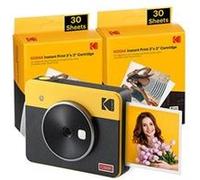 Kodak Mini Shot 3 Retro 2-en-1 Portable Instant Camera & Photo Printer Yellow + 60 Sheets Bundle
