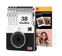 Kodak Appareil photo instantané Mini Shot 3 Retro – CMOS 76,2×76,2 mm, imprimante intégrée – Blanc
