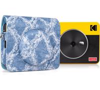 Kodak Mini Shot 3 Retro C300R 2 in 1 Camera and Photo Printer Case,Upgraded PU Leather Protective Case with Charger Cutout Adjustable Shoulder Strap,Denim Blue,Camera Case