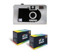 KODAK Motorized S88 - Appareil Photo Argentique Motorisé, Enroulement Automatique, Compact - Noir/Gris + 2 Pellicules Compatible 35mm Couleur 24 Expositions