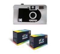 KODAK Motorized S88 - Appareil Photo Argentique Motorisé, Enroulement Automatique, Compact - Noir/Gris + 2 Pellicules compatible 35mm Couleur 24 Expositions
