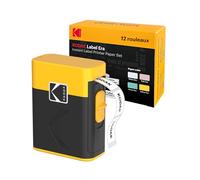 Kodak New Label Era M50 Imprimante Instantanée d'étiquettes (Blanc, Imprimeur avec 1 Rouleau Autocollant Label + 12 Rouleaux, Blanc 9 Rouleaux, Rose/Vert/Jaune 1 Rouleau chacun)