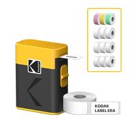 Kodak New Label Era M50 Imprimante Instantanée d'étiquettes (Blanc, Imprimeur avec 1 Rouleau Autocollant Label + 12 Rouleaux, Blanc 9 Rouleaux, Rose/Vert/Jaune 1 Rouleau chacun)