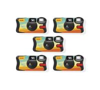 KODAK Pack 5 x FunSaver Flash 27exp - Appareil Photo jetable, 27 poses, 800 ISO, 35mm, Flash, Indicateur LED, Contrôle d'Exposition - Edition limitée Summer