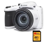 KODAK Pack Bridge Numérique Pixpro Astro Zoom AZ405 + Carte SDHC Kodak Ultra High Speed U1 32GB - Appareil Photo 20 mégapixels, Zoom X40, Grand angle, LCD, Vidéo Full HD 1080p, OIS, Pile AA - Blanc - Neuf