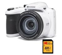 KODAK Pack Bridge Numérique Pixpro Astro Zoom AZ405 + Carte SDHC Kodak Ultra High Speed U1 32GB - Appareil Photo 20 mégapixels, Zoom X40, Grand angle, LCD, Vidéo Full HD 1080p, OIS, Pile AA - Blanc - Neuf