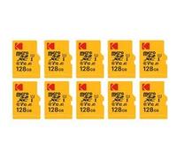 Kodak Pack de 10 Cartes Mémoire Micro SDXC Premium 128 Go - Vitesse et Fiabilité pour un Stockage Exceptionnel
