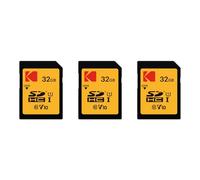 Kodak Pack de 3 Cartes Mémoire SDHC Ultra High Speed - 32 GB