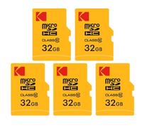 KODAK Pack de 5 Cartes Mémoire Micro SDHC 32 Go avec Adaptateur - Solution de Stockage Haute Vitesse