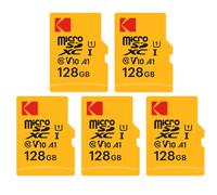 Kodak Pack de 5 Cartes Mémoire Micro SDXC Premium 128 Go - Vitesse et Fiabilité pour un Stockage Exceptionnel
