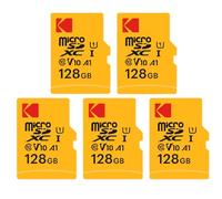 Kodak Pack de 5 Cartes Mémoire Micro SDXC Premium 128 Go - Vitesse et Fiabilité pour Un Stockage Exceptionnel