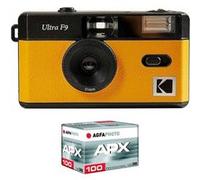 KODAK Pack F9 Argentique + Pellicule 100 ASA - Appareil Photo Kodak Rechargeable 35mm Jaune, Objectif Grand Angle Fixe, Viseur optique , Flash Integre + Pellicule APX 100, 36 poses Jaune G