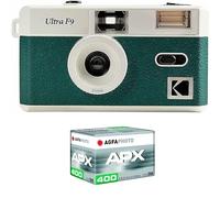 KODAK Pack F9 Argentique + Pellicule 100 ASA - Appareil Photo Kodak Rechargeable 35mm Vert, Objectif Grand Angle Fixe, Viseur optique , Flash Intégré + Pellicule APX 100, 36 poses - Neuf