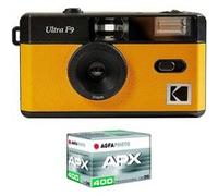 KODAK Pack F9 Argentique + Pellicule 400 ASA - Appareil Photo Kodak Rechargeable 35mm Jaune, Objectif Grand Angle Fixe, Viseur optique , Flash Integre + Pellicule APX 00, 36 poses Jaune G
