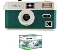 KODAK Pack F9 Argentique + Pellicule APX 400, 36 poses - Appareil Photo Kodak Rechargeable 35mm Vert, Objectif Grand Angle Fixe