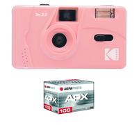 KODAK Pack M35 Argentique + Pellicule APX 100, 36 poses - Appareil Photo Kodak Rechargeable 35mm Pink, Objectif Grand Angle Fixe