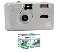 KODAK Pack M35 Argentique + Pellicule APX 400, 36 poses - Appareil Photo Kodak Rechargeable 35mm Gris, Objectif Grand Angle Fixe